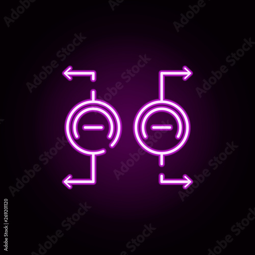 magnets repel neon icon. Elements of physics set. Simple icon for websites, web design, mobile app, info graphics