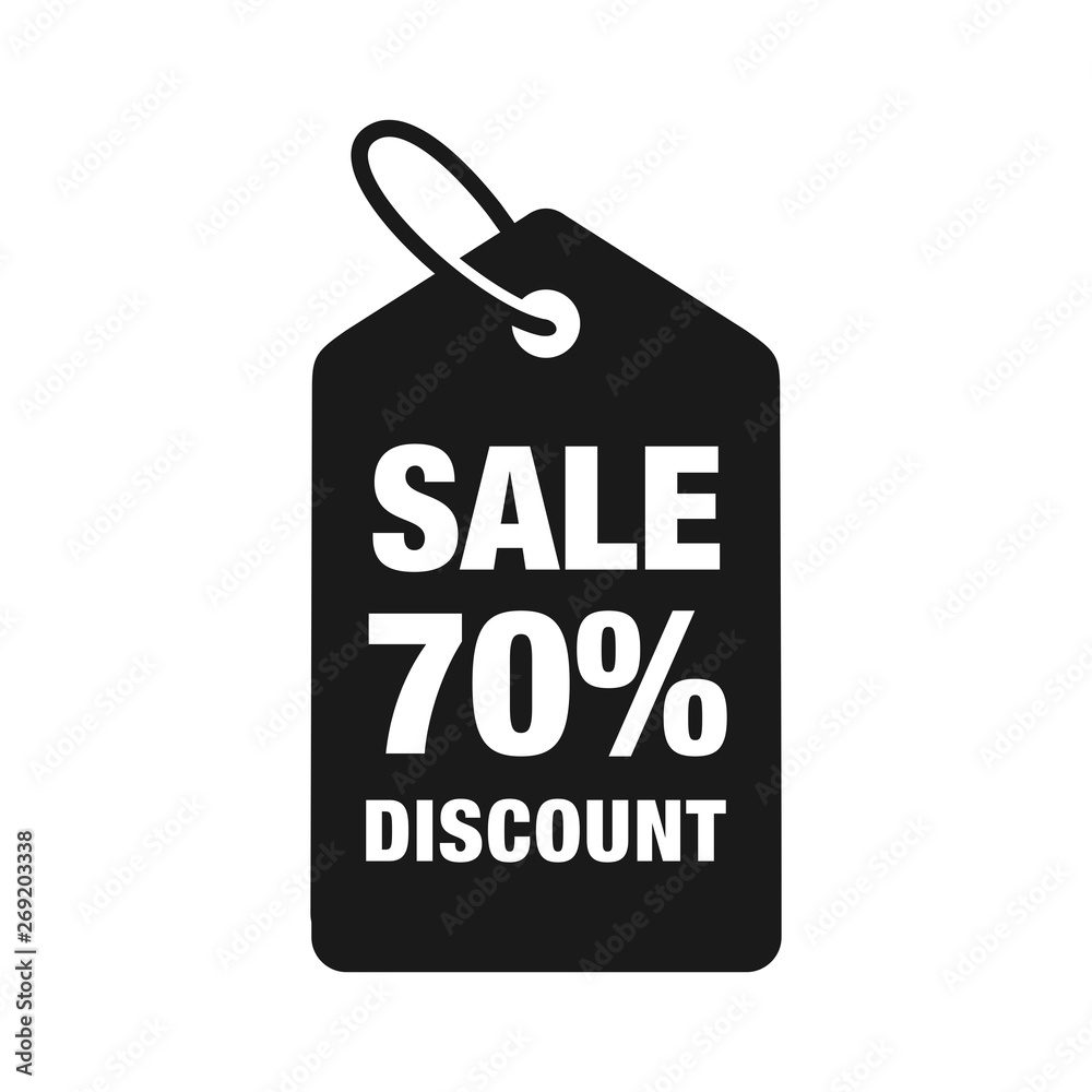 70% discount label symbols vector