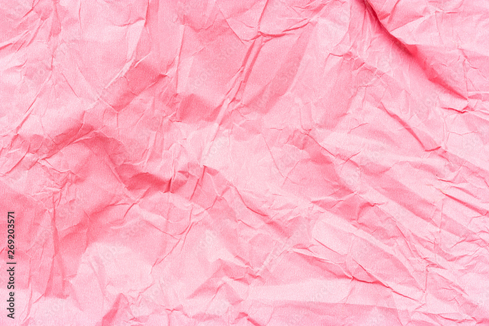 Fototapeta premium Texture crumpled pink paper