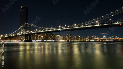 Manhattan by night  from DUMBO  Brooklyn