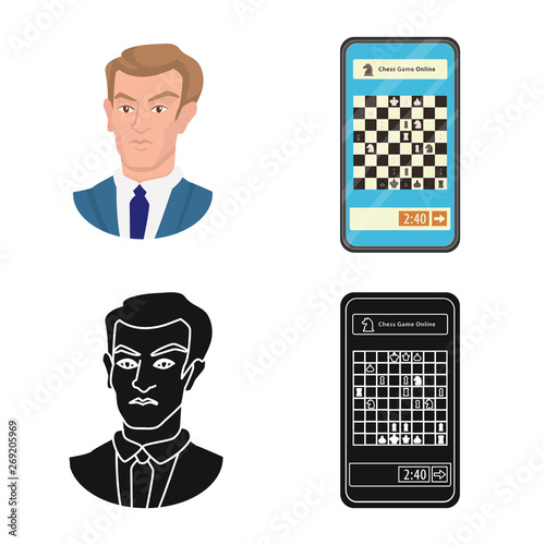 Isolated object of checkmate and thin icon. Collection of checkmate and target vector icon for stock.