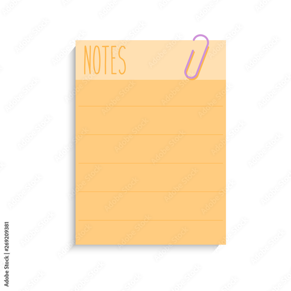Sticky paper notes, with empty place for text, vector illustration Sticky paper notes, with empty place for text, vector illustration