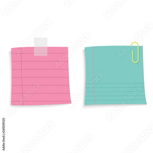 Sticky paper notes, with empty place for text, vector illustration