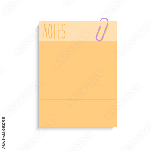 Sticky paper notes, with empty place for text, vector illustration