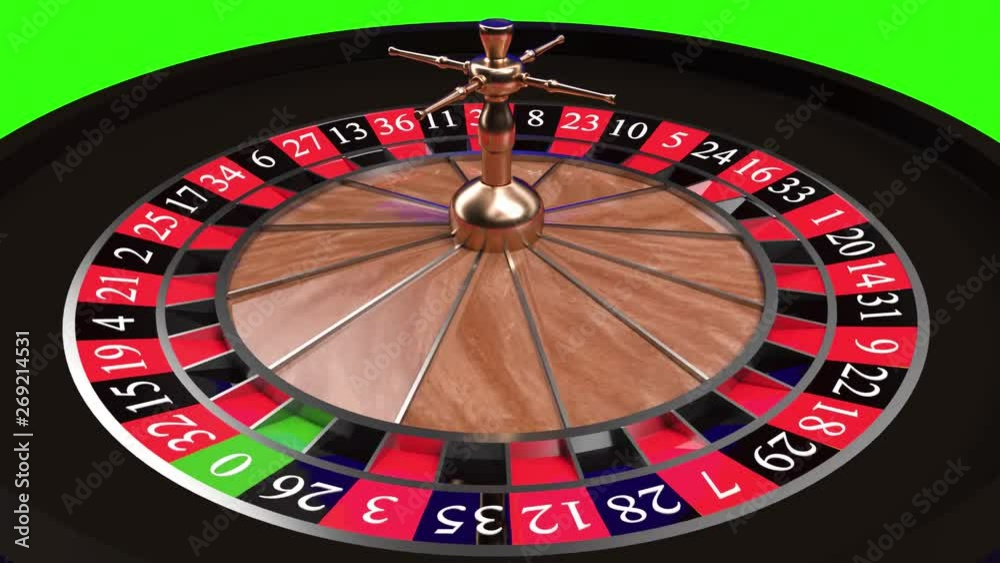 Realistic Casino Roulette Wheel isolated on green background. 3d render, green-screen Realistic Casino Roulette Wheel isolated on green background. 3d render, green-screen