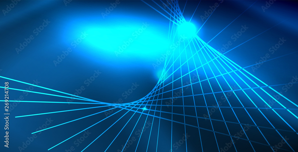 Color neon lights with waves abstract background Color neon lights with waves abstract background