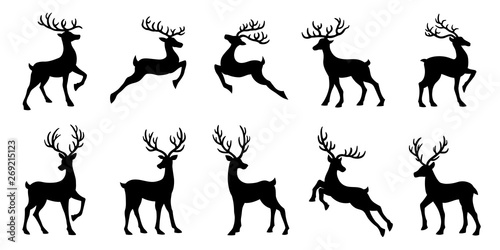 christmas deer silhouettes photo
