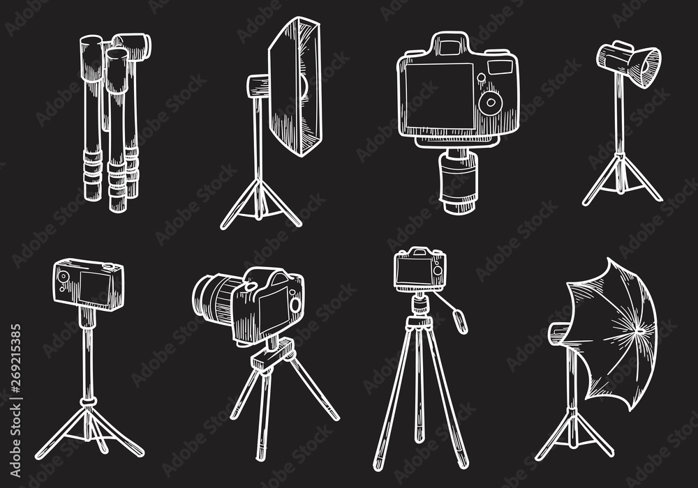 Photo Light Vector Line Icons Set Photo Light Vector Line Icons Set