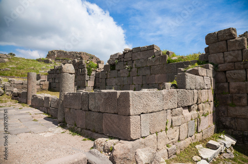 Asklepion Temple and amphitheater in Pergamon izmir Türkiye 