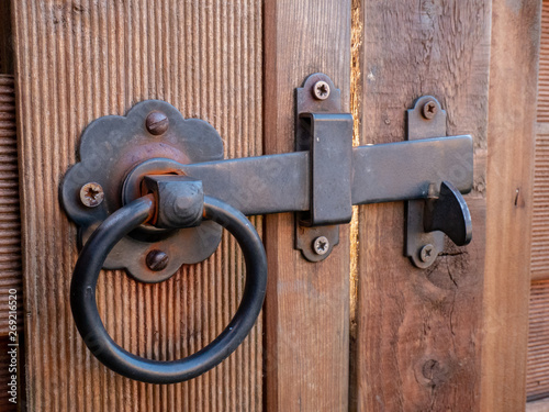 Εκτύπωση καμβά old fashioned gate latch on garden fence