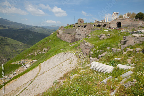 Asklepion Temple and amphitheater in Pergamon izmir Türkiye 