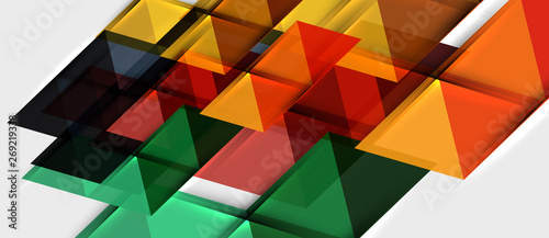Abstract geometric background. Modern overlapping triangles. Unusual color shapes for your message. Business or tech presentation, app cover template