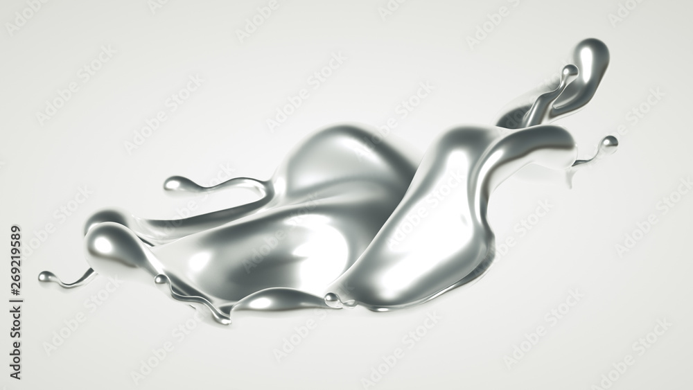 Silver splash. 3d illustration, 3d rendering. Silver splash. 3d illustration, 3d rendering.