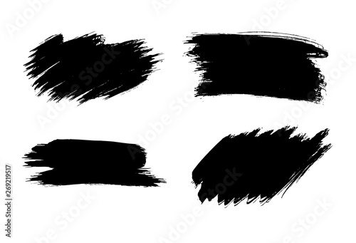 Brush lines set. Vector illustration