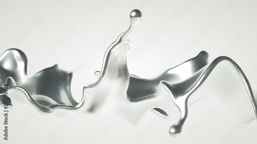 Silver splash. 3d illustration, 3d rendering. Silver splash. 3d illustration, 3d rendering.