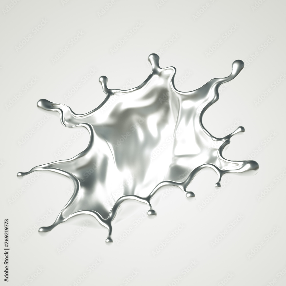Silver splash. 3d illustration, 3d rendering. Silver splash. 3d illustration, 3d rendering.