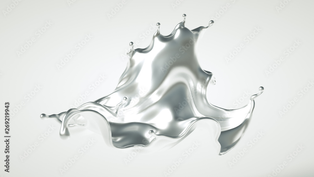 Silver splash. 3d illustration, 3d rendering. Silver splash. 3d illustration, 3d rendering.