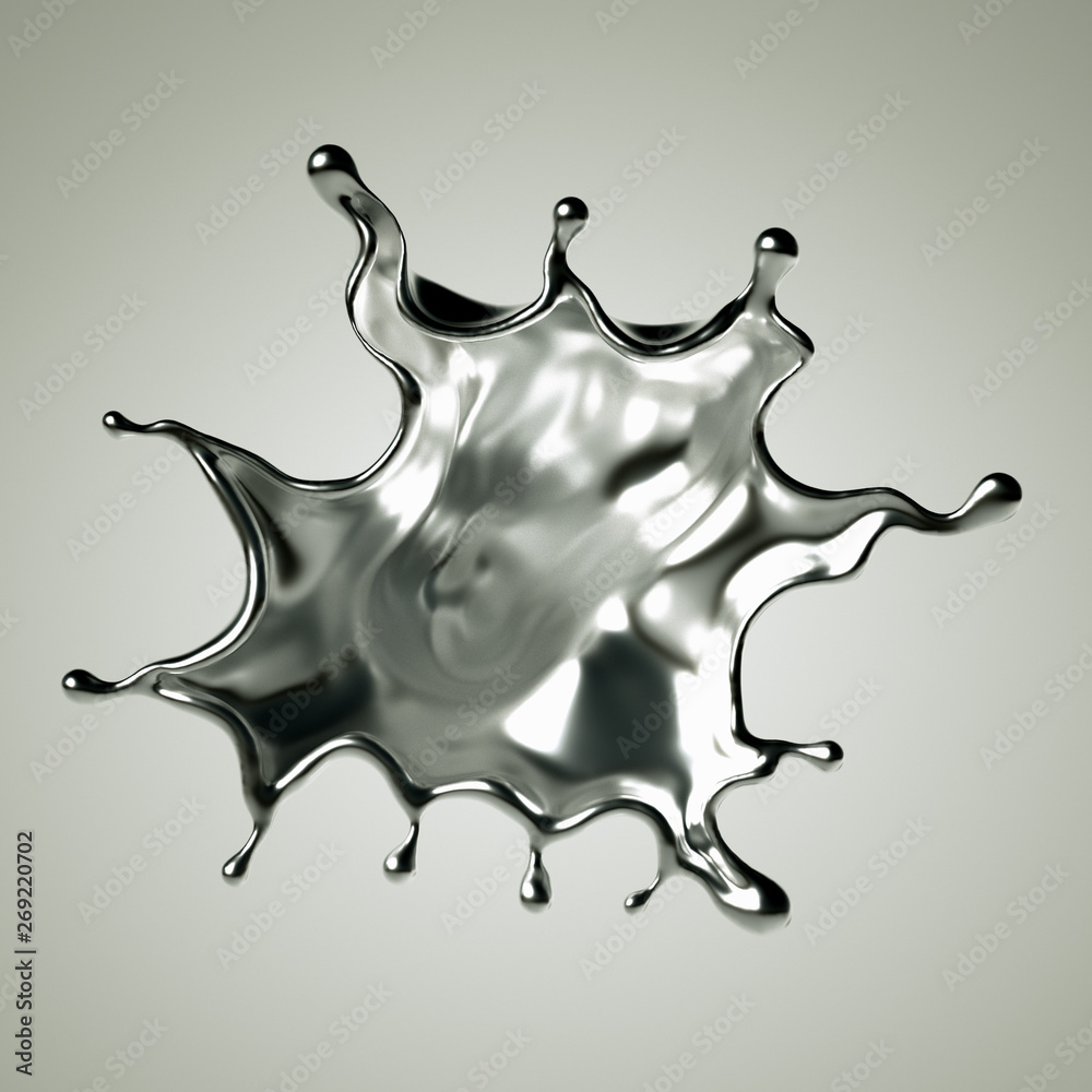 Silver splash. 3d illustration, 3d rendering. Silver splash. 3d illustration, 3d rendering.