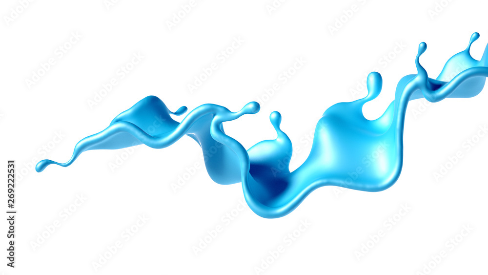 Beautiful turquoise paint splash. 3d illustration, 3d rendering. Beautiful turquoise paint splash. 3d illustration, 3d rendering.