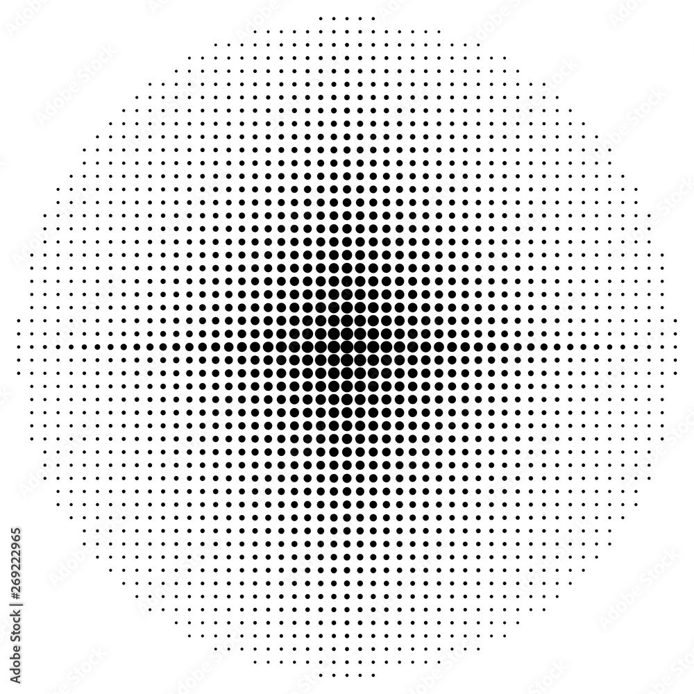 Halftone element dots, circular halftone pattern isolated on white background. Specks, Abstract halftone background circle gradient. Vector illustration