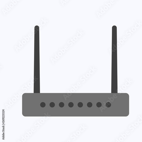 Wireless ethernet modem router, business concept vector illustration