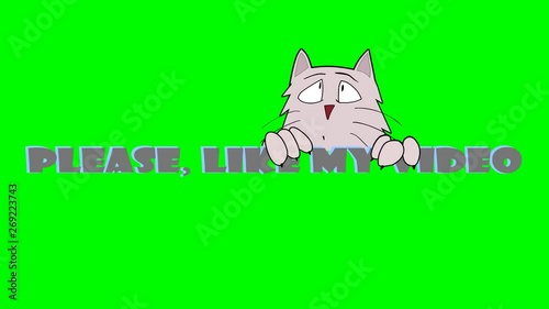 Click the Like button.appears:if you liked my video give it a thumbs or a like.on the screen appears the cat.to use for Internet clips.