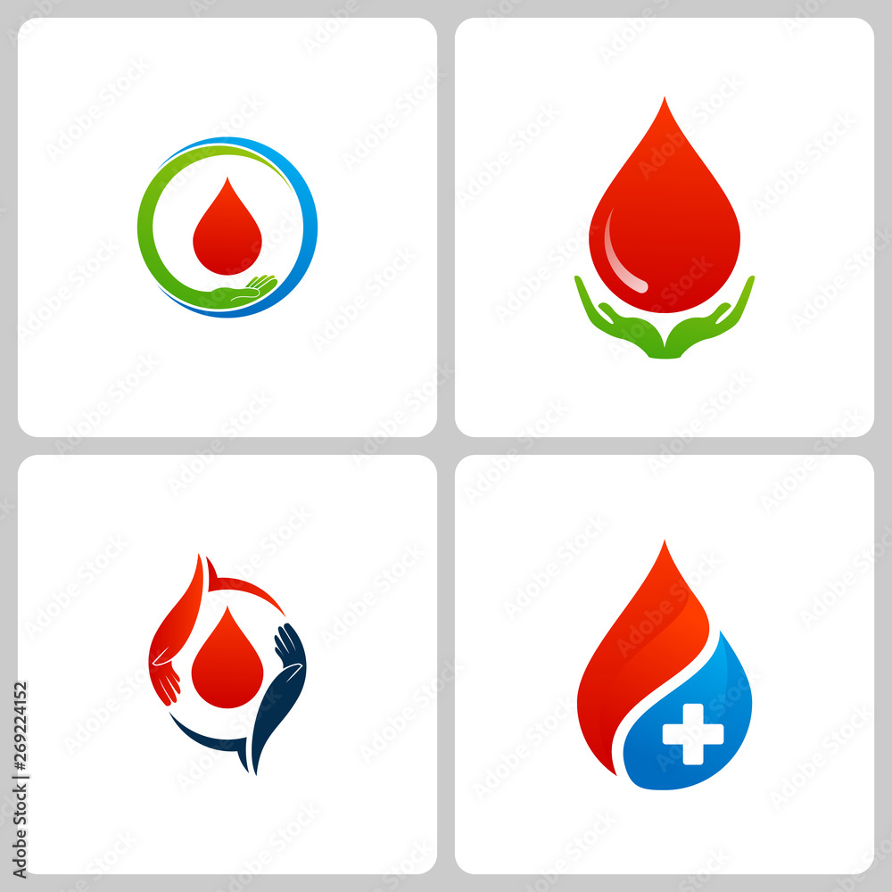 Set of Blood Care Logo Template Design Vector, Emblem, Design Concept, Creative Symbol, Icon Set of Blood Care Logo Template Design Vector, Emblem, Design Concept, Creative Symbol, Icon