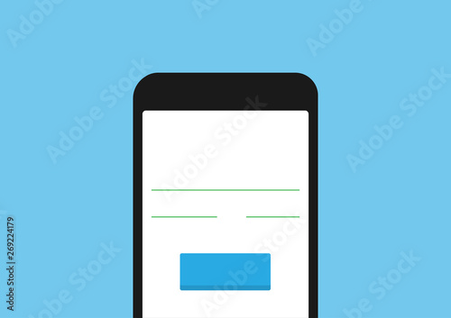 Simple smart phone in hand icon on white background. Simple smart phone in hand icon. eps8.