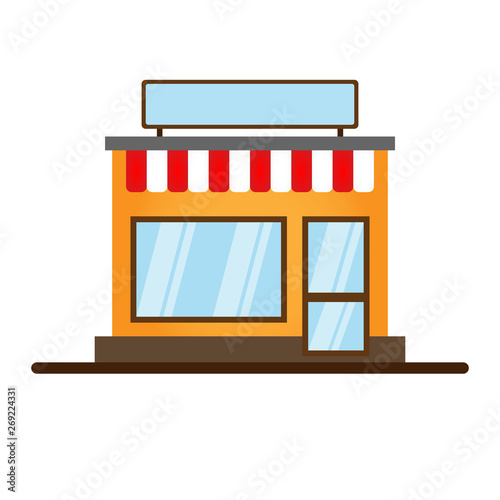 Set of vector flat design restaurants and shops facade icons.Includes shop,newspaper,coffee shop,ice cream shop, flower shop,vegetable store,Laundry, barber,shoe repair, pharmacy,boutique,toy store.