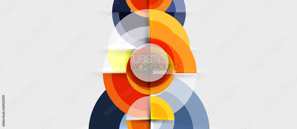 Fototapeta premium Geometric design abstract background - circles