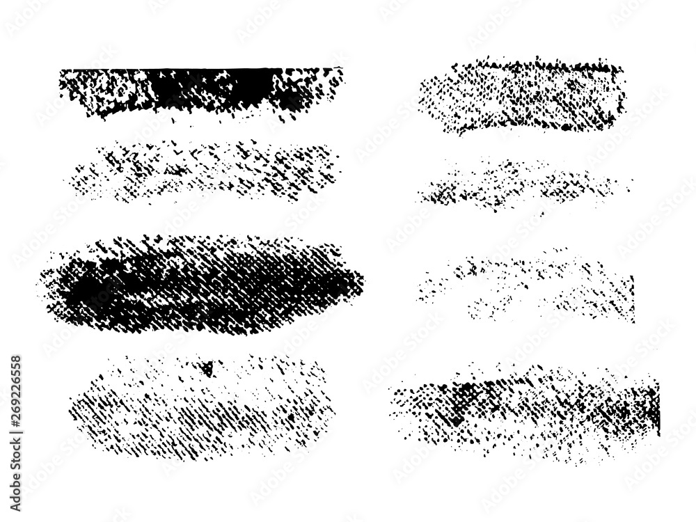 Painted grunge stripes set. Black labels, background, paint texture. Brush strokes vector. Handmade design elements. Vector illustration Painted grunge stripes set. Black labels, background, paint texture. Brush strokes vector. Handmade design elements. Vector illustration