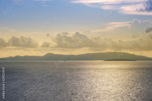 Beautiful sea view in the evening background