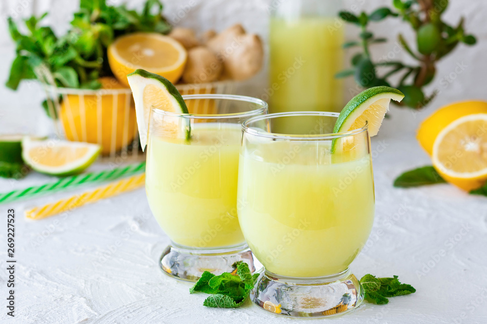 Ginger Mint Lemonade with Lime Ginger Mint Lemonade with Lime