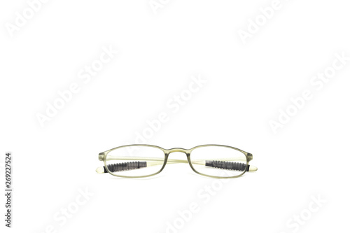 Old fashion eye glasses isolated in white background.