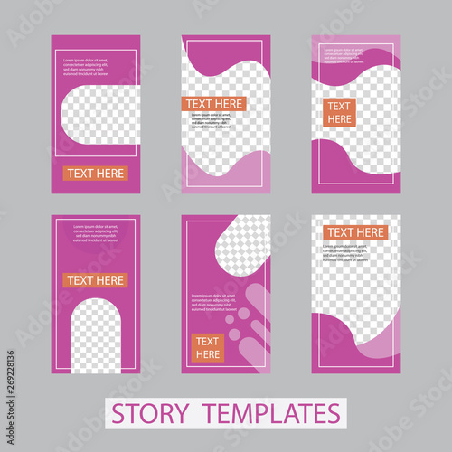 Vector illustration stories template set with liquid abstract modern gradient background for banner sale, presentation, flyer, poster, invitation. modern stories template design.