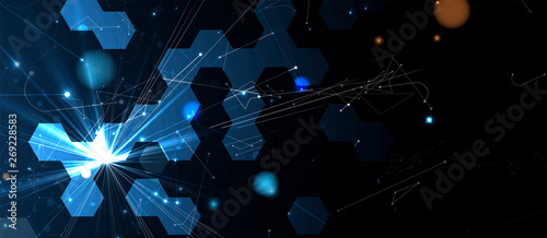 Abstract hexagon background. Technology poligonal design. Digital futuristic minimalism