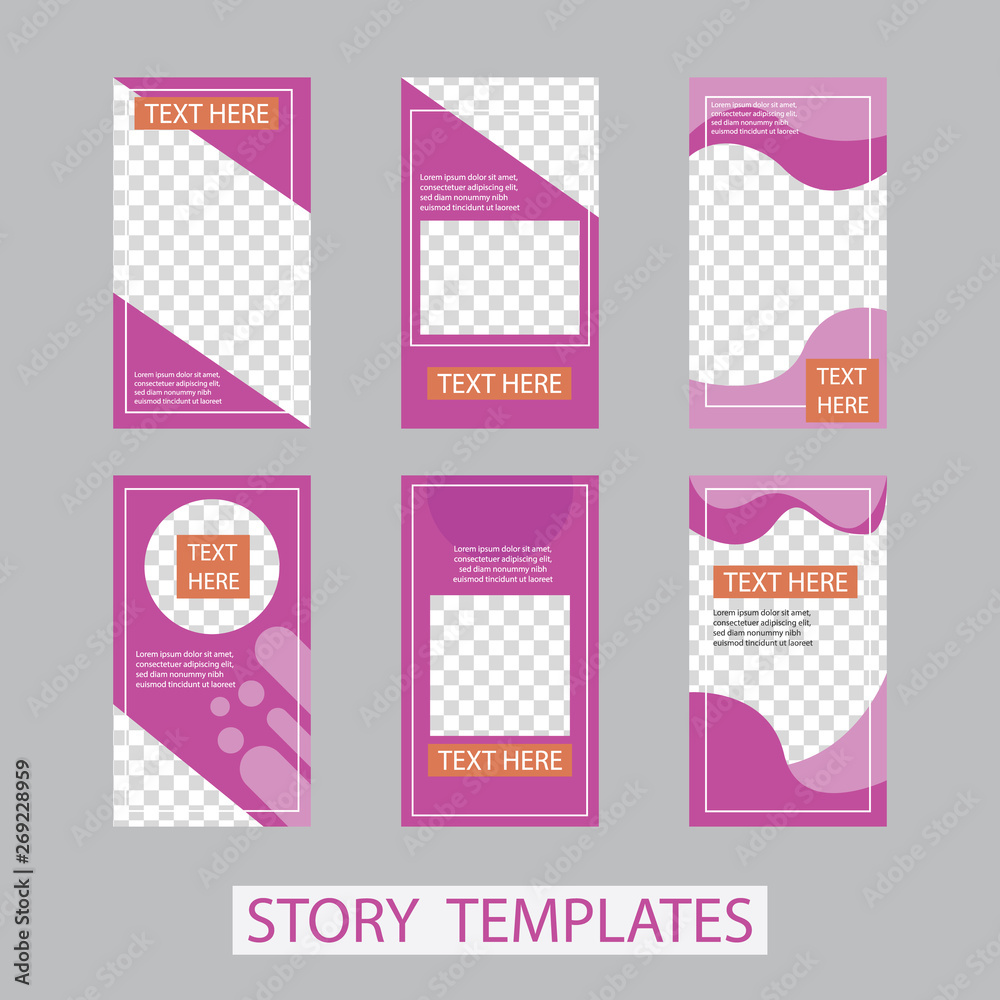 Vector illustration stories template set with liquid abstract modern gradient background for banner sale, presentation, flyer, poster, invitation. modern stories template design.
