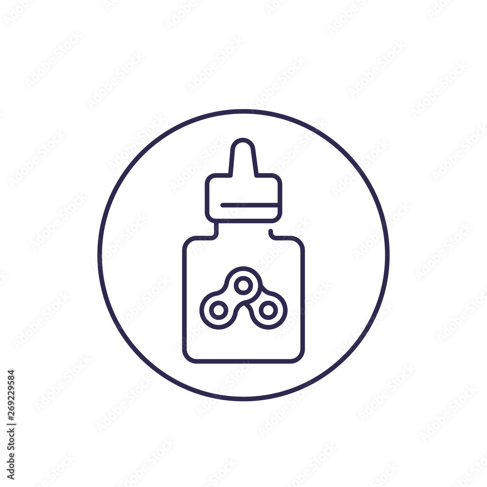 chain lube for bike icon, linear chain lube for bike icon, linear