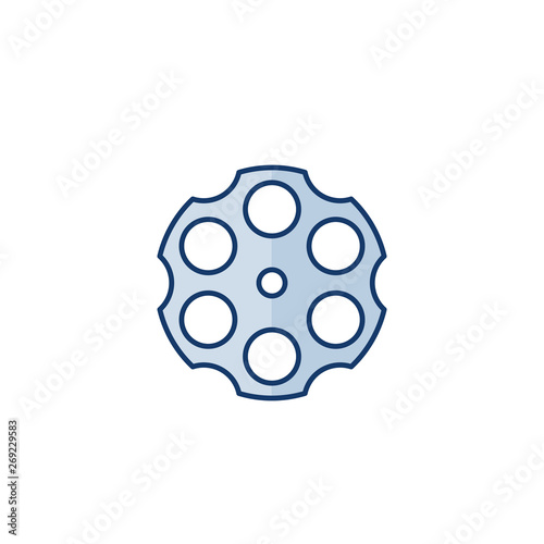 cylinder of a revolver, icon isolated on white