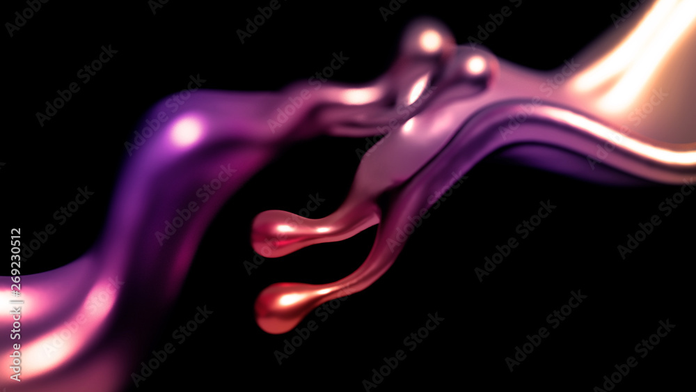 Obraz premium Elegant, luxury splash of gold liquid. 3d illustration, 3d rendering.