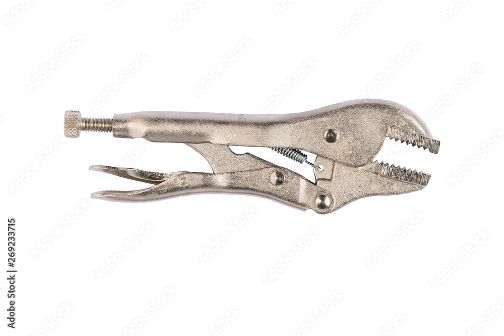 locking pliers isolated on a white background locking pliers isolated on a white background