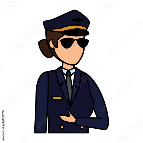 female aviation pilot avatar character