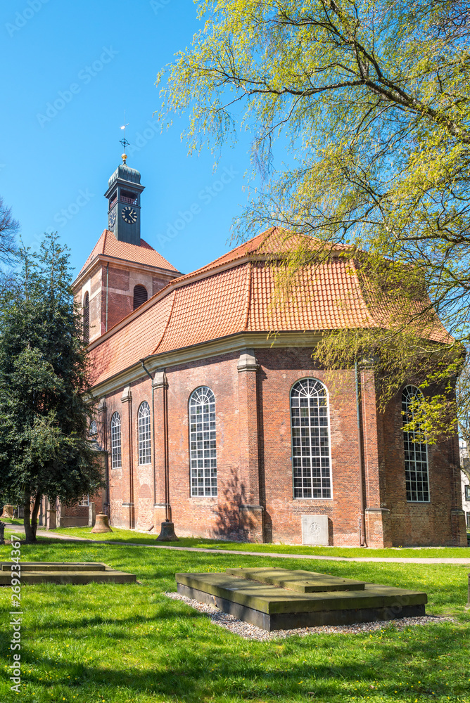 The Evangelical, Lutheran Christianskirche with the grave of the german poet Klopstock in the Ottensen district of Hamburg