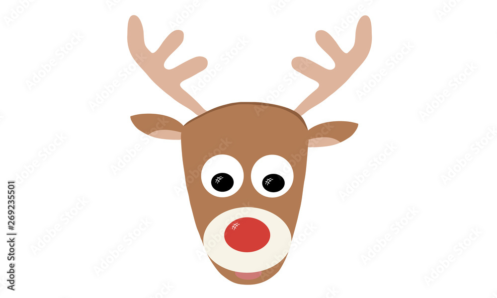 Illustraiton Rudolph the red nosed reindeer Stock Vector | Adobe Stock