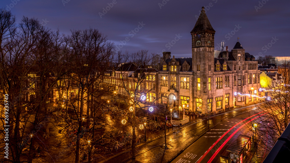 City of Utrecht in the Netherlands at night