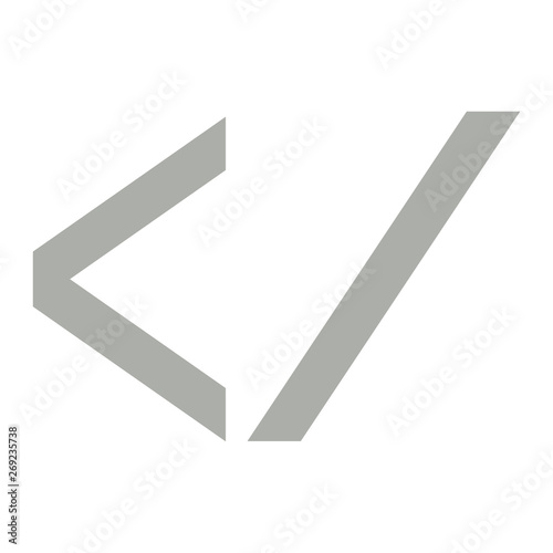 Left bracket with a slash symbol. Programming code - Vector