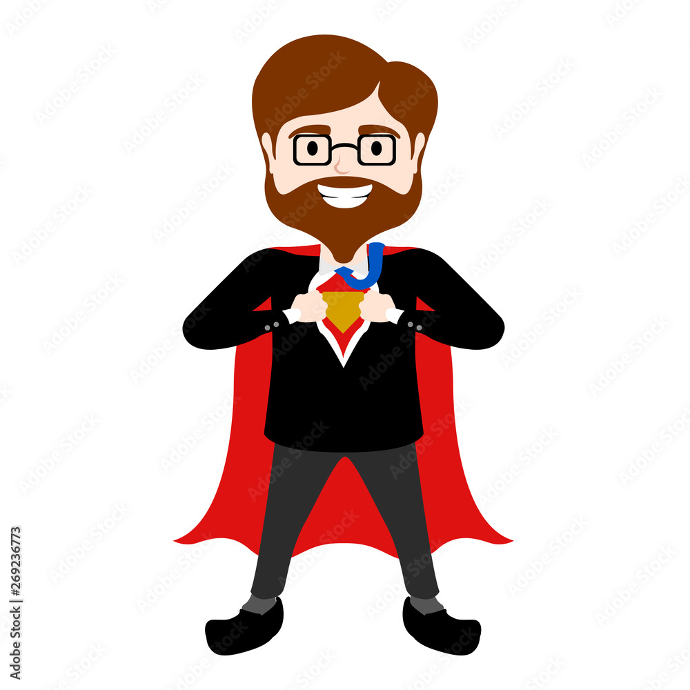 Isolated character of a super dad businessman - Vector Isolated character of a super dad businessman - Vector