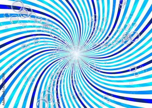 Abstract illustration of soap bubbles on a background with rays. Elements of purity and freshness for your design.