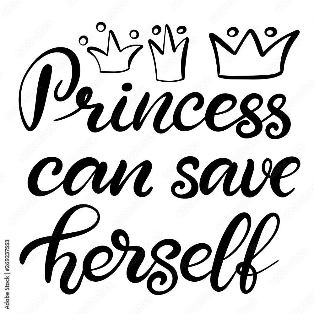Little Princess lettering vector illustration
