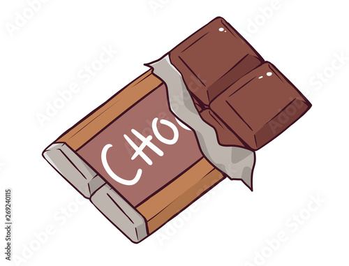 Chocolate bar on white background